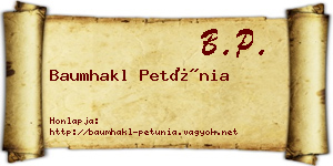 Baumhakl Petúnia névjegykártya